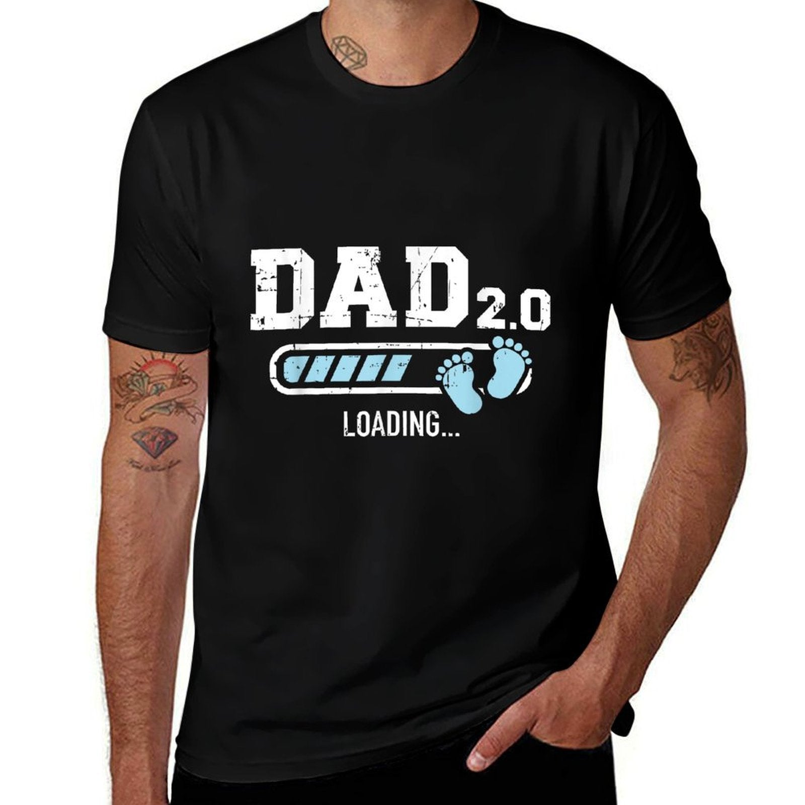 2nd Second Time Dad Loading Bar Baby Announcement  Slim-fit Cut T-Shirt