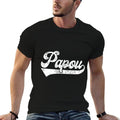 Mens Papou Vintage Retro Fathers Day for Papa Grandpa  Graphic-printed T-Shirt