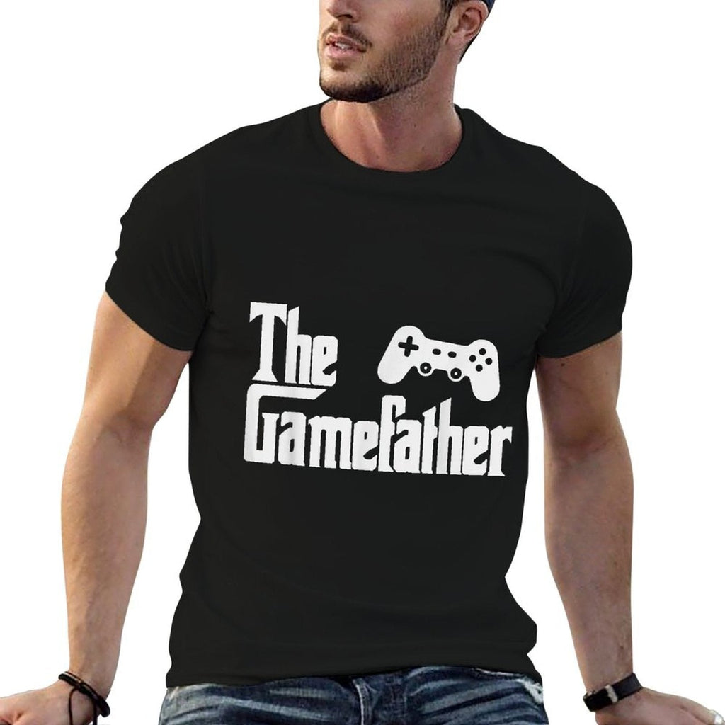 Funny Fathers Day The Gamefather Game Gaming Gamer Dad Gift  High-quality Stitching T-Shirt