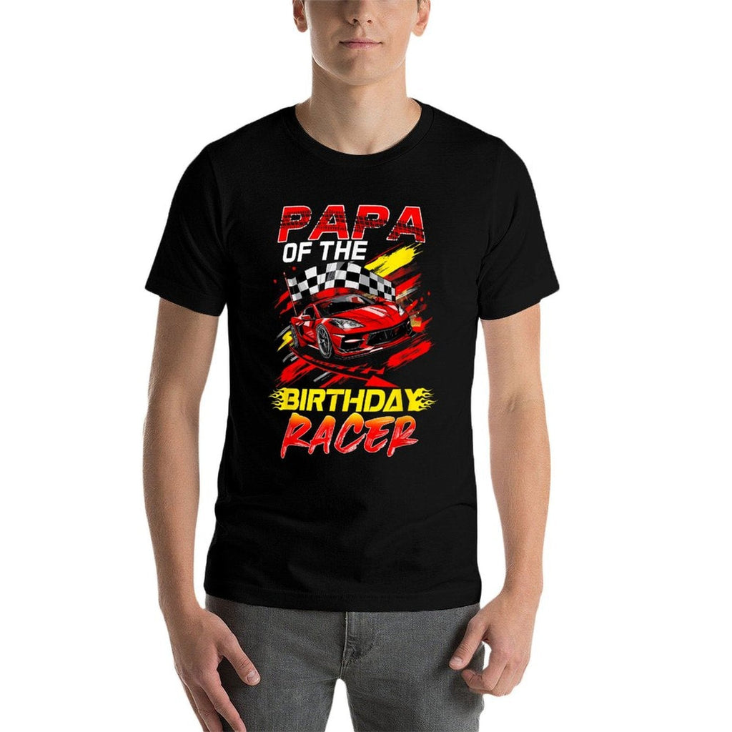 Papa Of The Birthday Racer Race Car Party Family Matching  Trendy Pattern T-Shirt