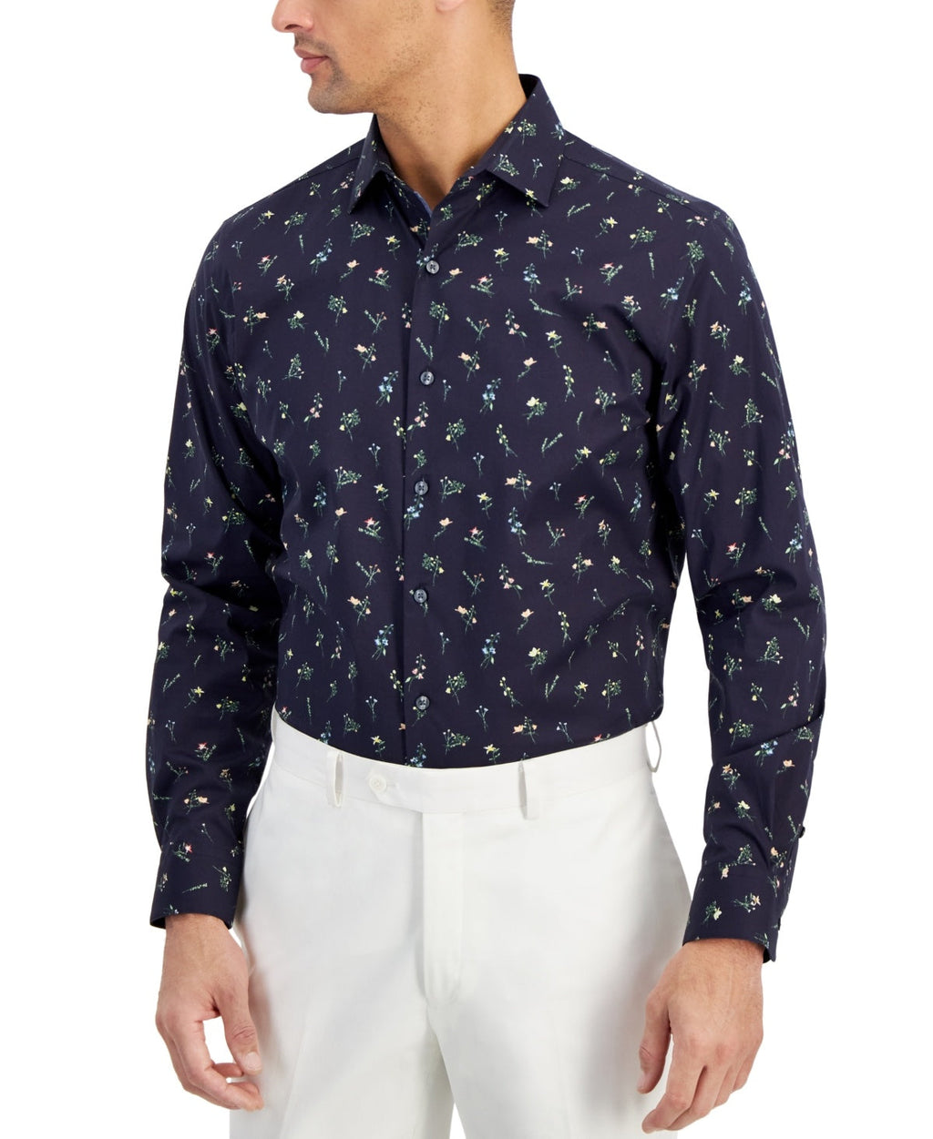 Bar Iii Mens Slim Fit Button Down Dress Shirt