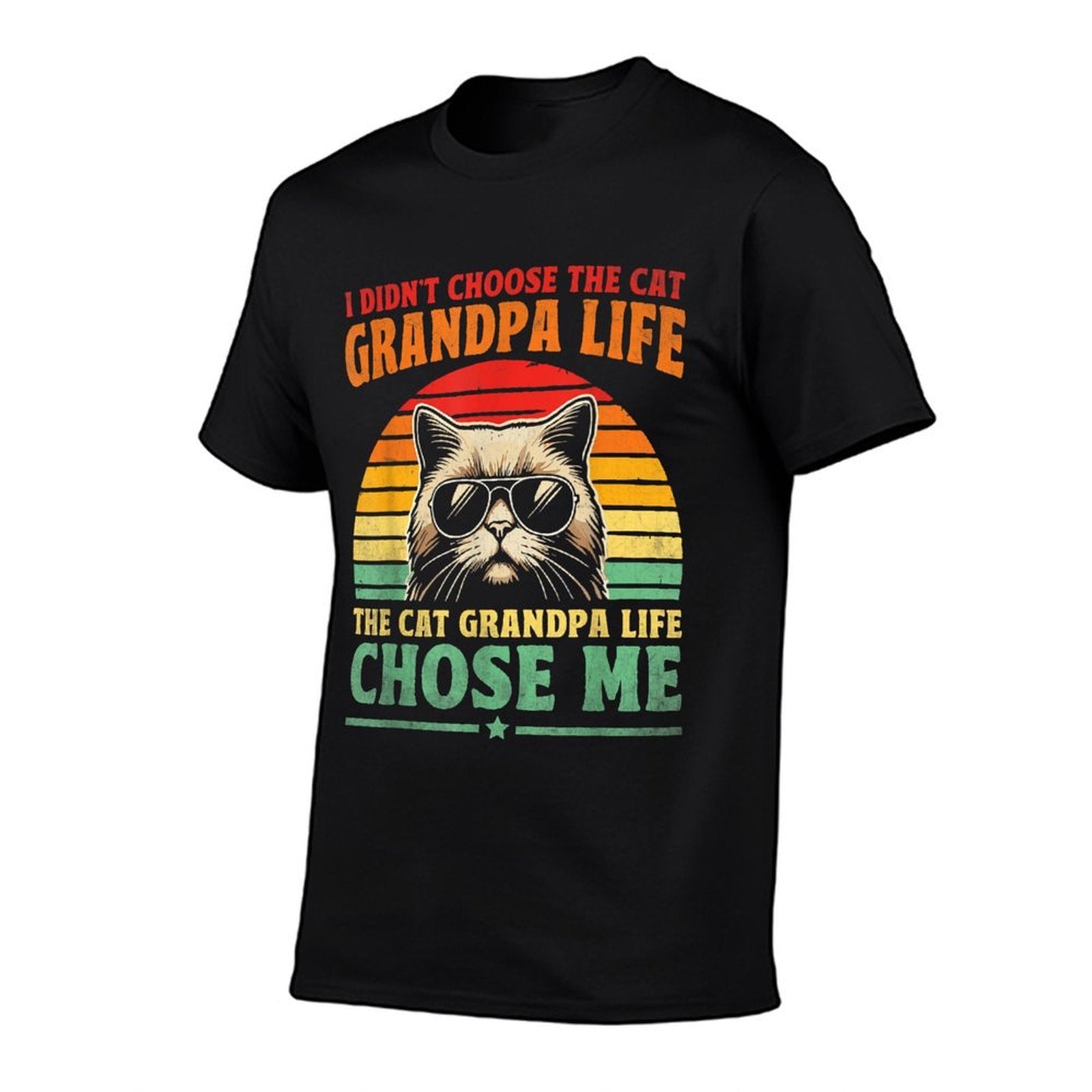 Cat Grandpa Life Cat Lover Grandpa Cat Grandfather  High-quality Stitching T-Shirt