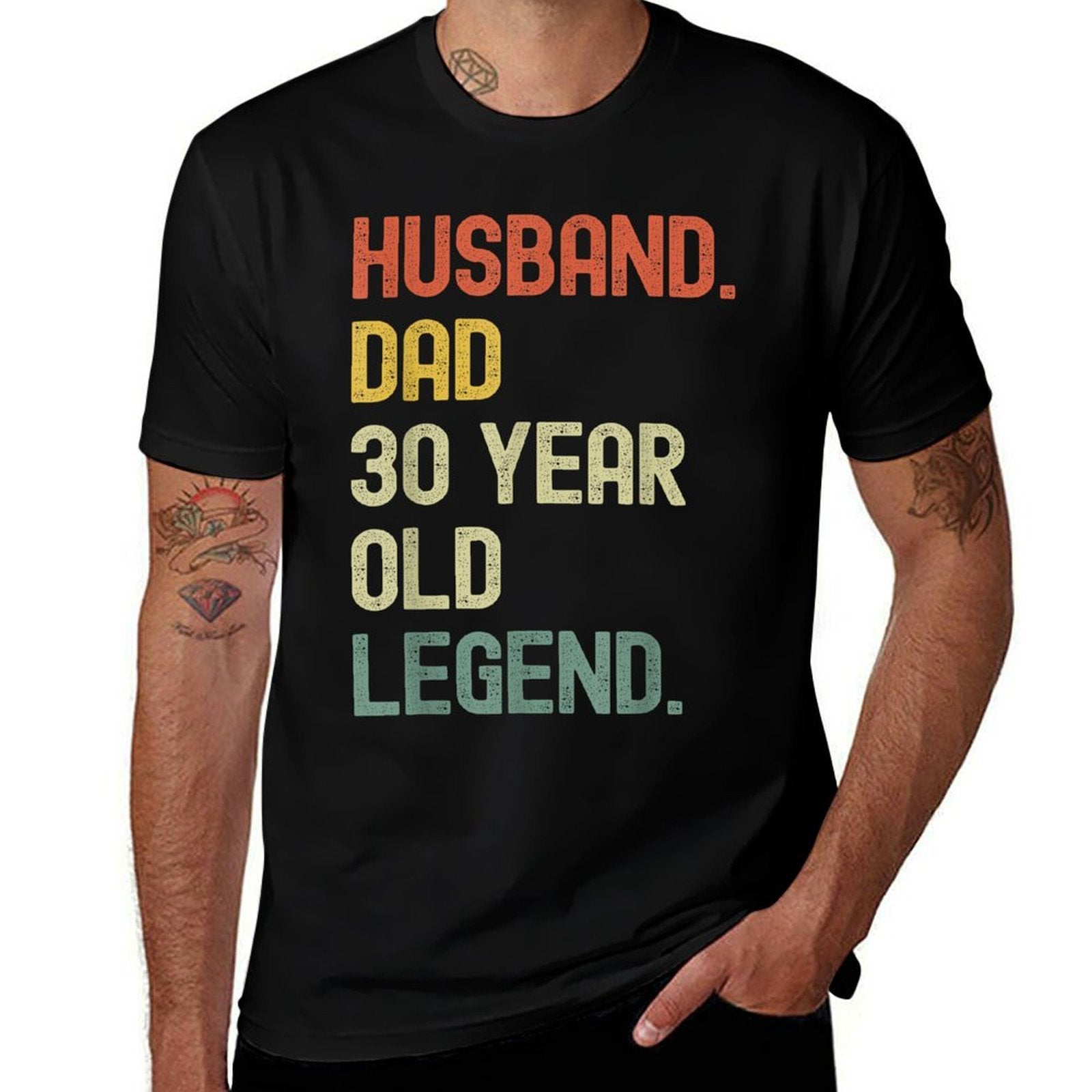 Husband Dad 30 Year Old Legend Retro 30th Birthday Gift  Wrinkle-resistant T-Shirt