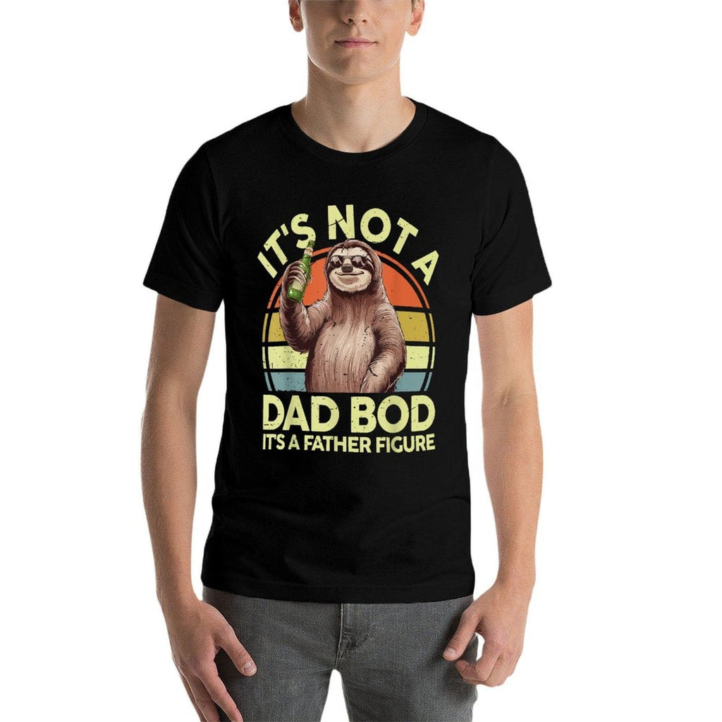 Vintage Its Not Dad Bod Father Figure Funny Sloth Daddy Papa  Heathered Texture T-Shirt