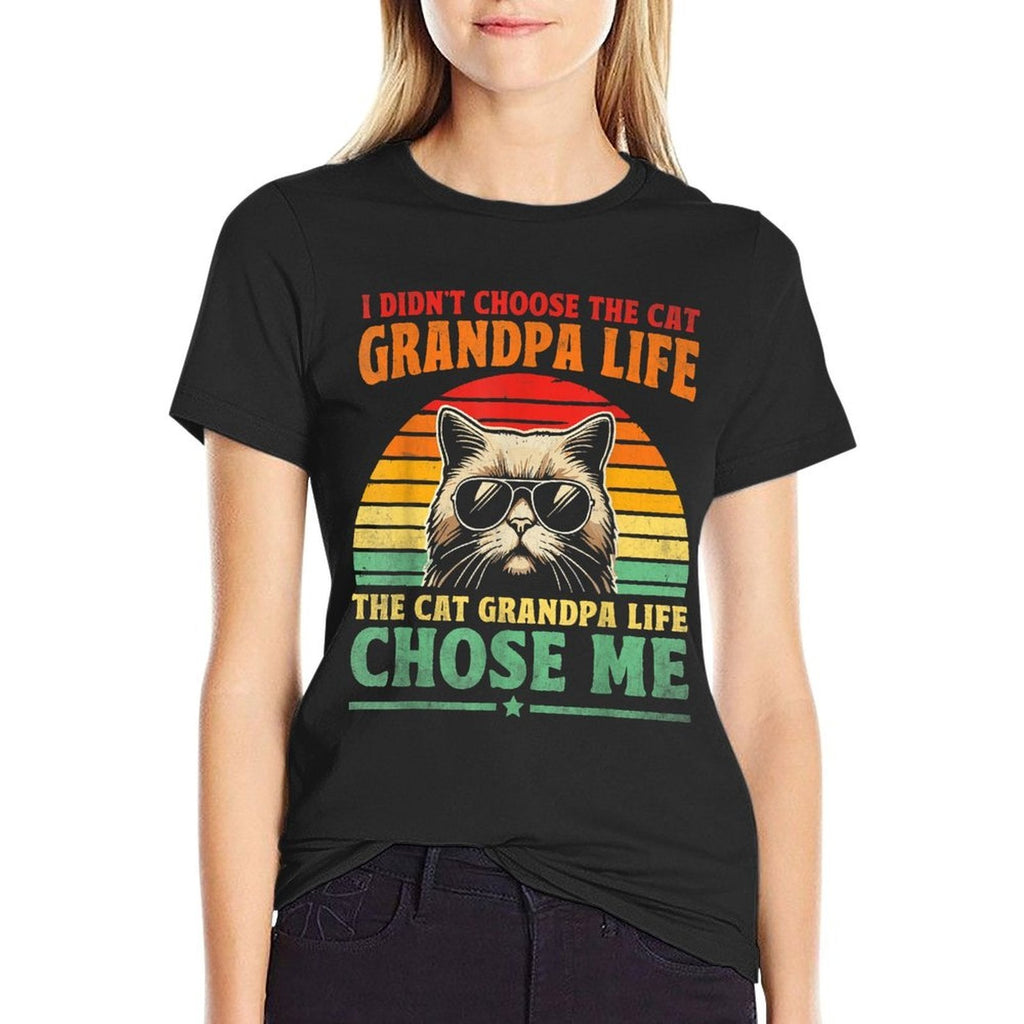 Cat Grandpa Life Cat Lover Grandpa Cat Grandfather  High-quality Stitching T-Shirt