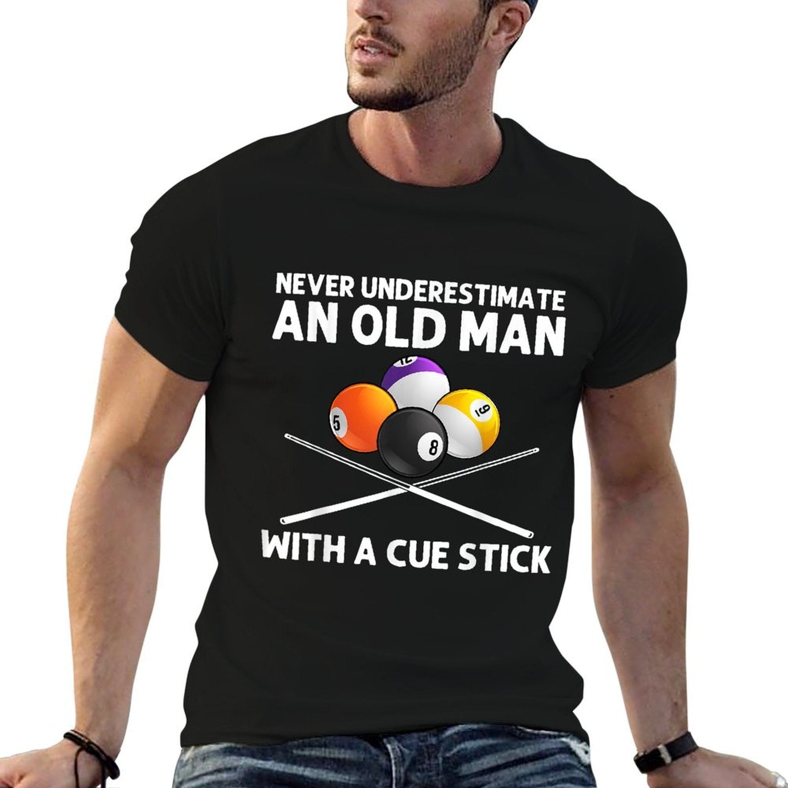 Best Billiard Art For Grandpa Men Billiard Lover Pool Player  Summer-ready Fabric T-Shirt