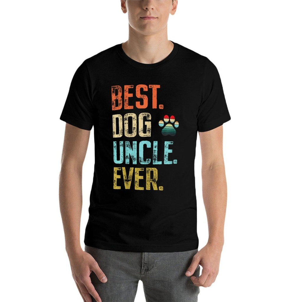 Mens Best Dog Uncle Ever Vintage Dog Lover  Easy-care T-Shirt