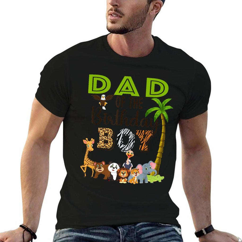 Dad of The Birthday Boy Wild Zoo Theme Safari Party  Tagless Design T-Shirt