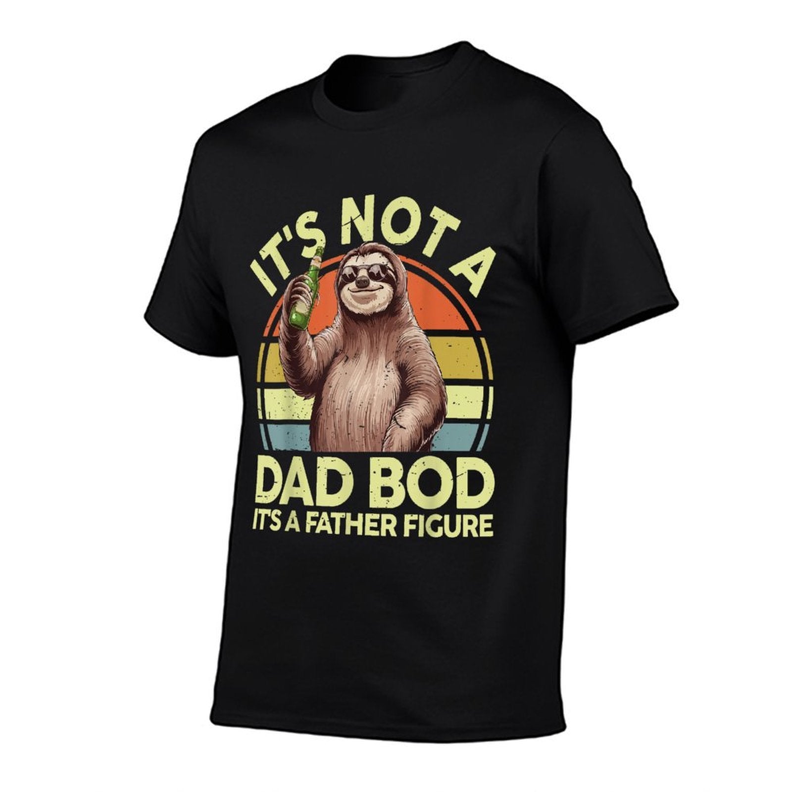 Vintage Its Not Dad Bod Father Figure Funny Sloth Daddy Papa  Heathered Texture T-Shirt