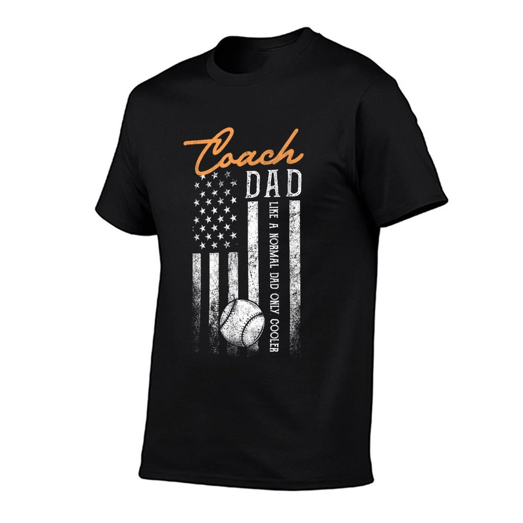 Baseball Coach Dad Like A Normal Dad Only Cooler USA  Easy-care T-Shirt