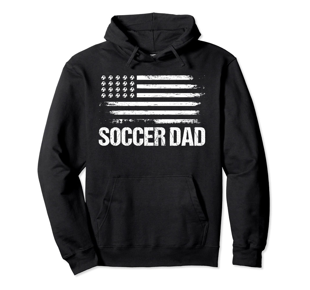 Mens Soccer Dad Patriotic Usa Flag Hoodie - Minimalist Print Men Women