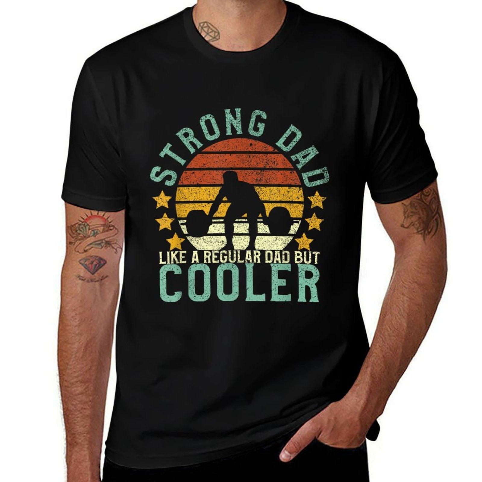 Strong Dad Workout  Weight Lifting Father's Day Gift  Vintage-inspired T-Shirt