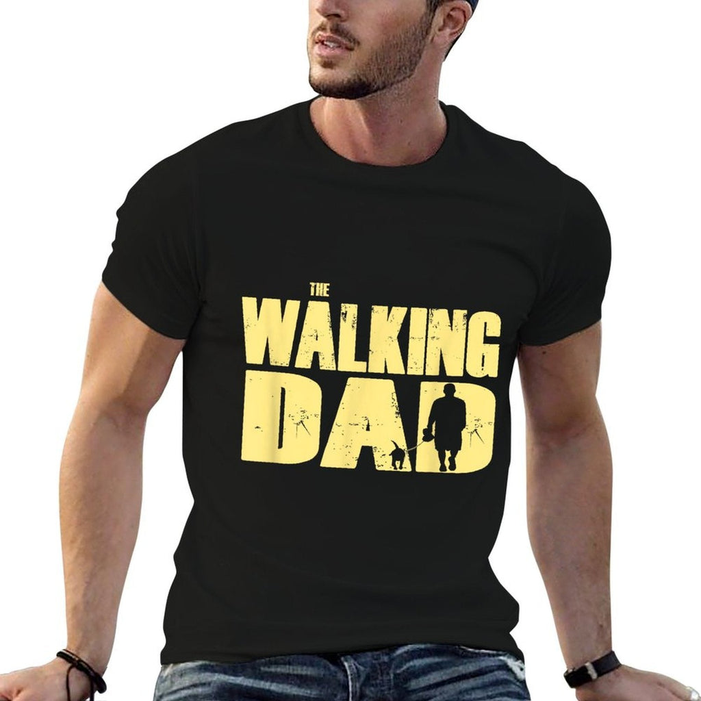 Mabanda Superificz The Walking DAD Mens Dog Walking - Black, Small  Relaxed-fit T-Shirt