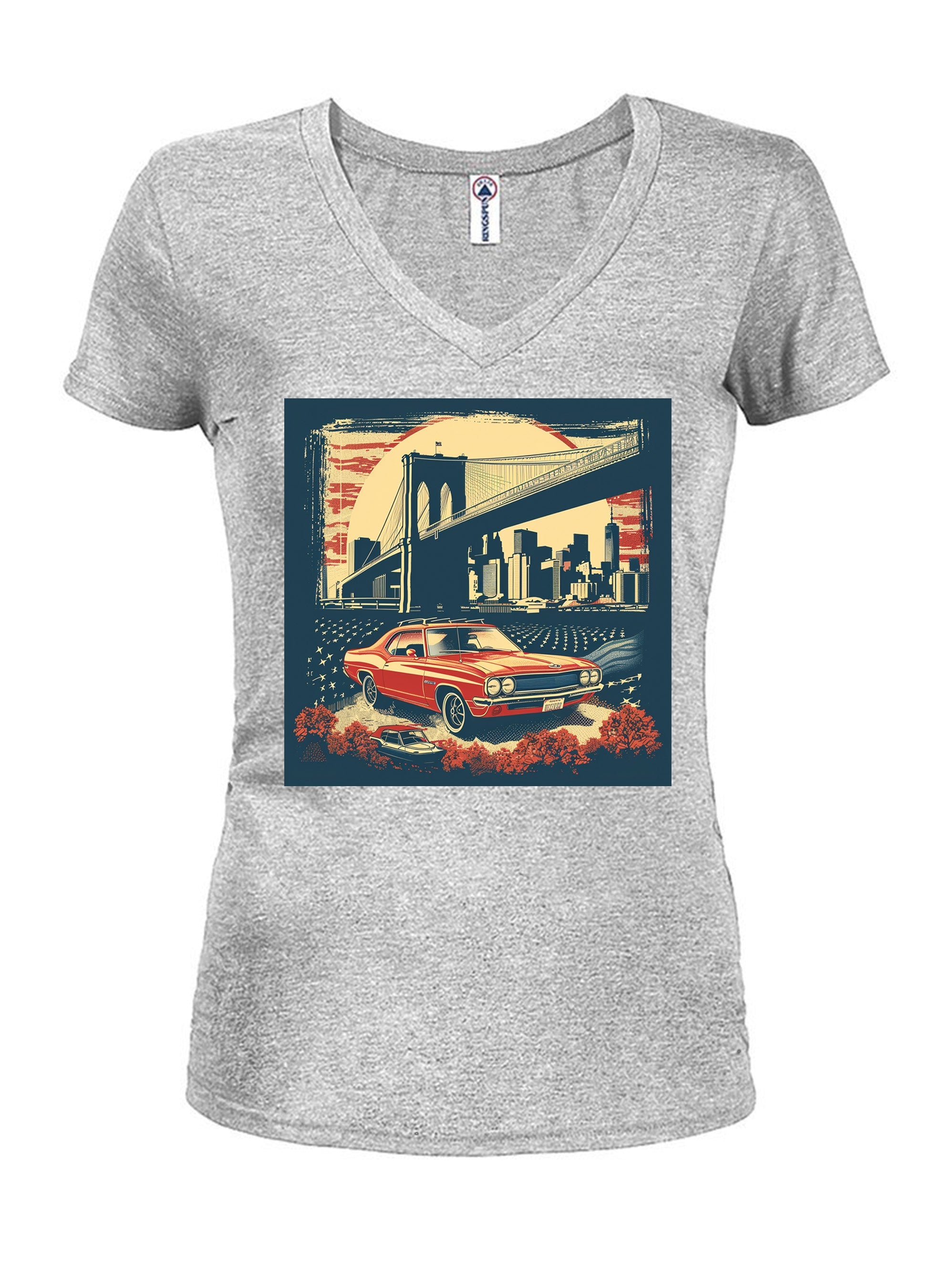 American Journey Car Juniors V Neck T-Shirt