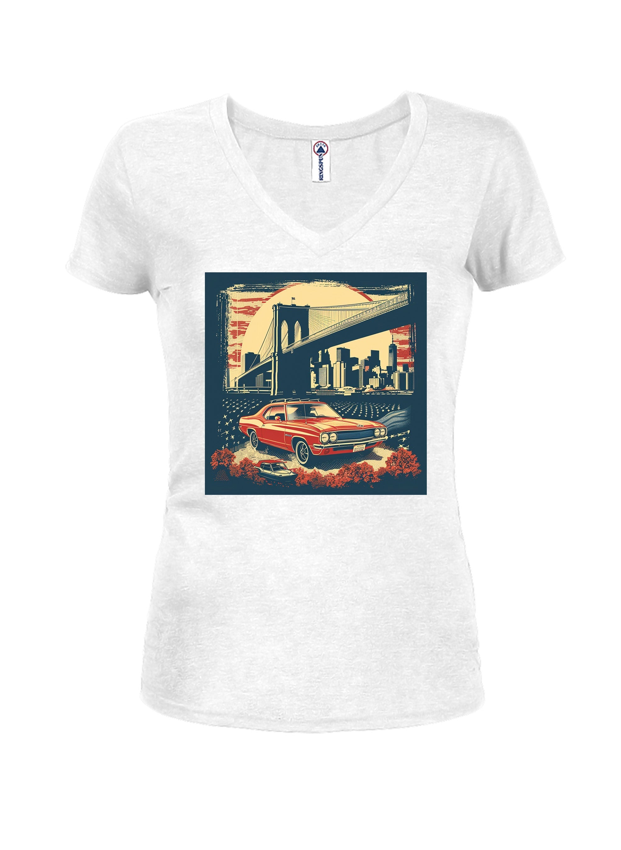 American Journey Car Juniors V Neck T-Shirt