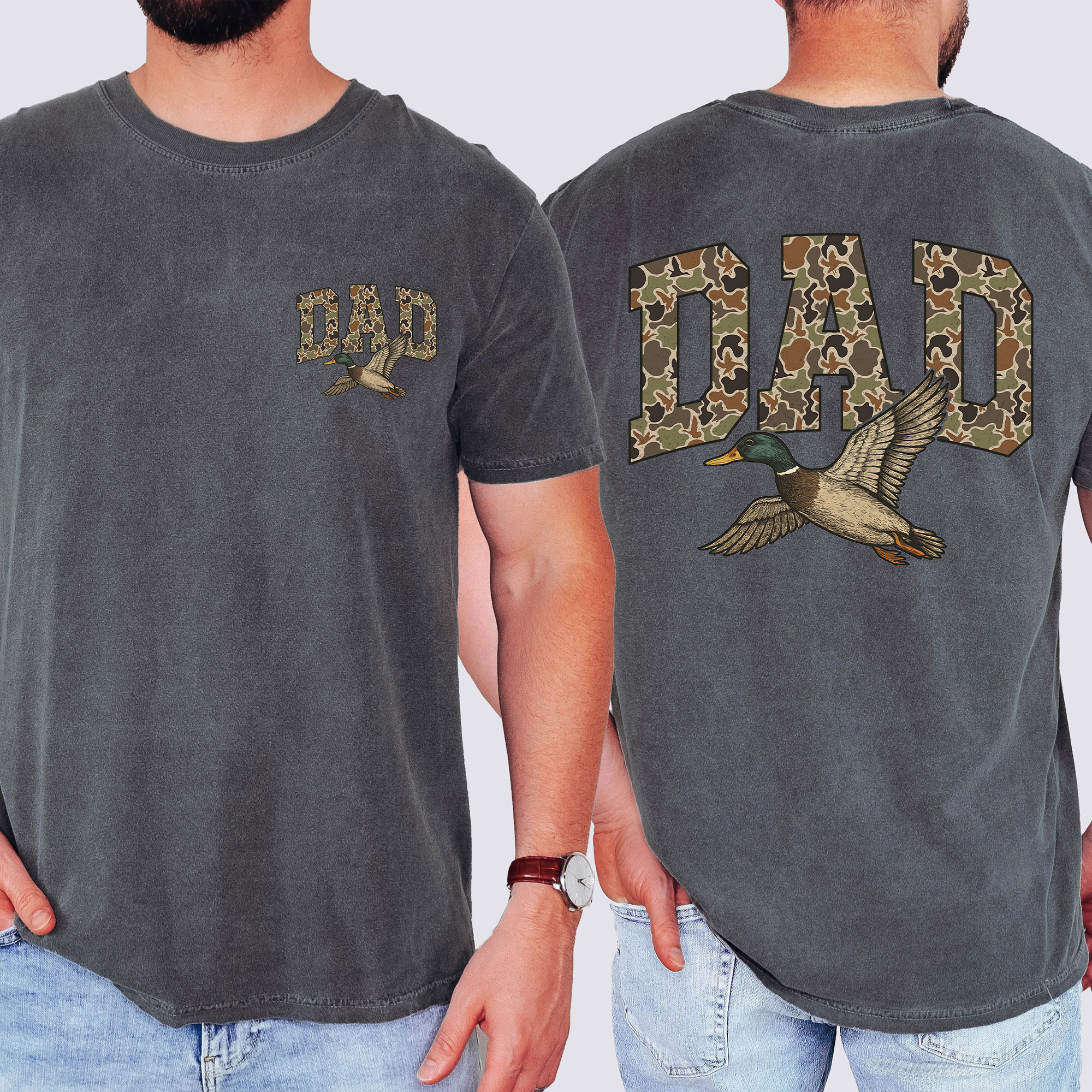 Dad, Camo, Camouflage, Duck, Father's Day, Husband, Guy Gift, Old School, Comfort Colors T-Shirt