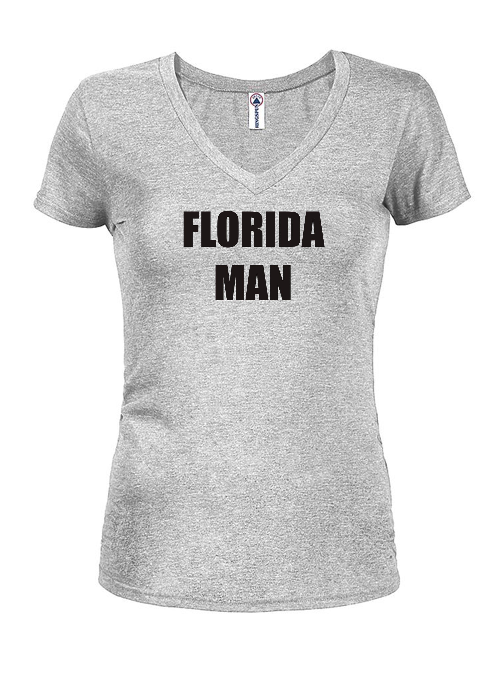Florida Man Juniors V Neck T-Shirt