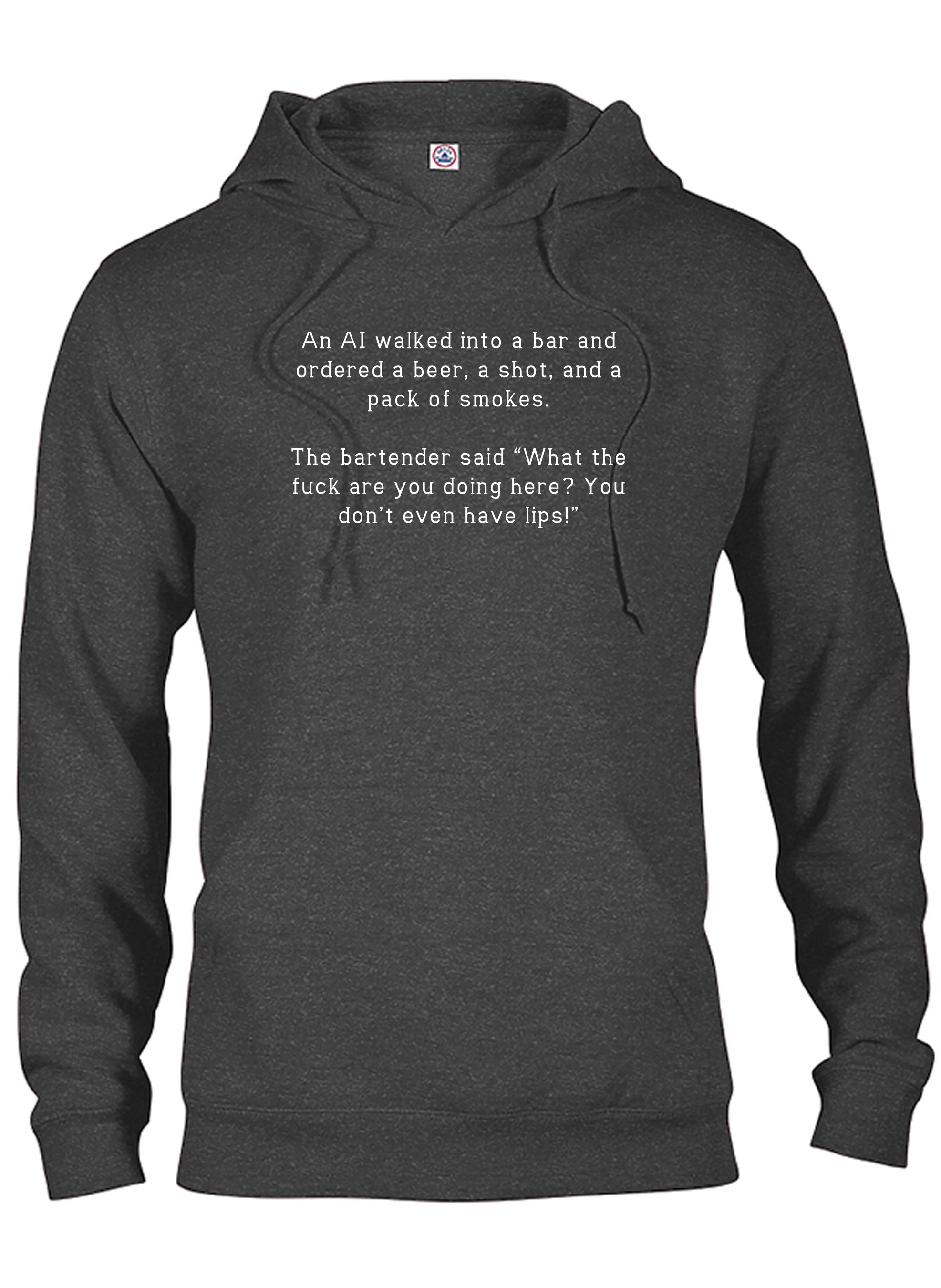 An AI walked into a bar and ordered a beer, a shot, and a pack T-Shirt