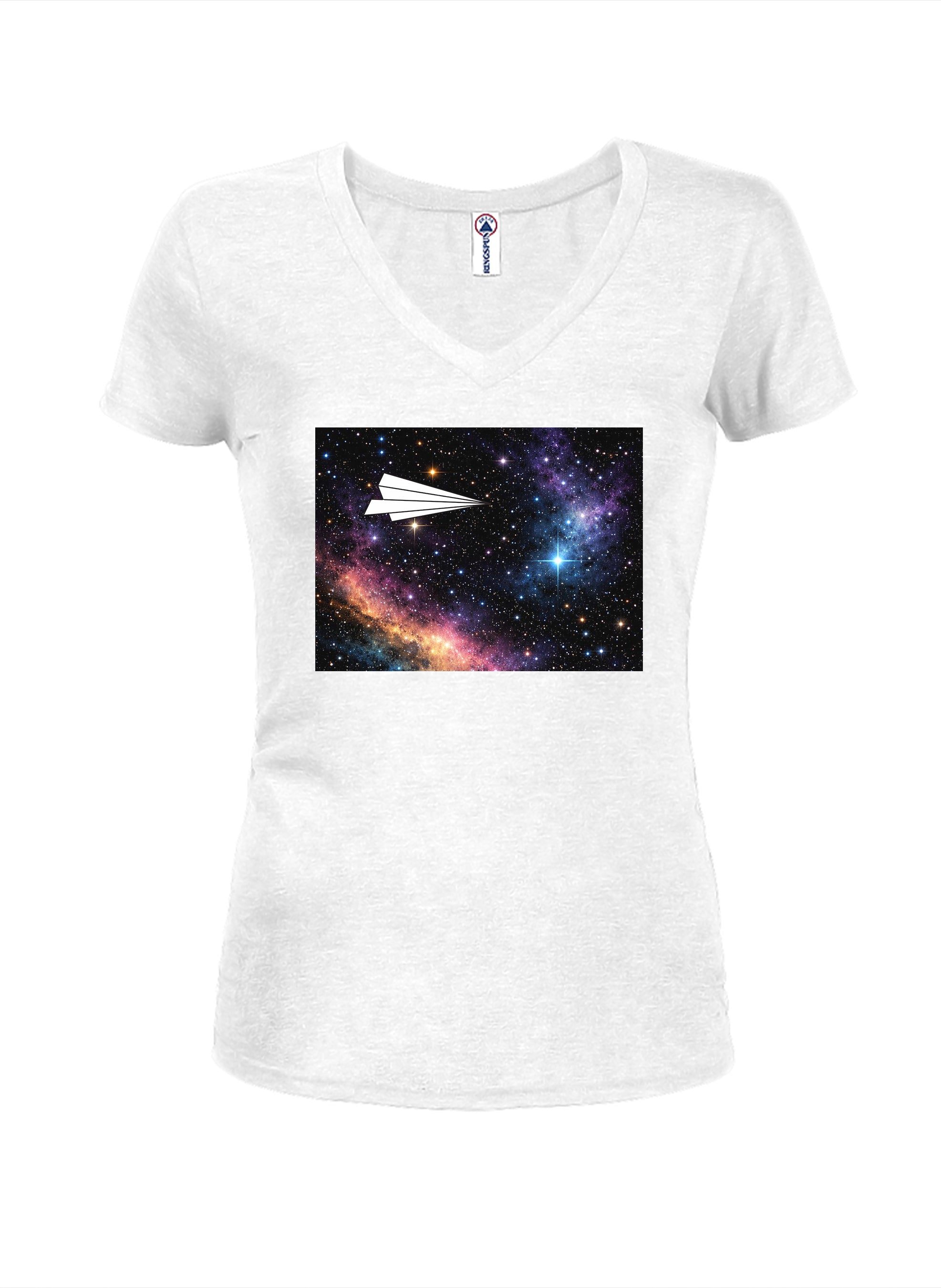 Space Flight Juniors V Neck T-Shirt