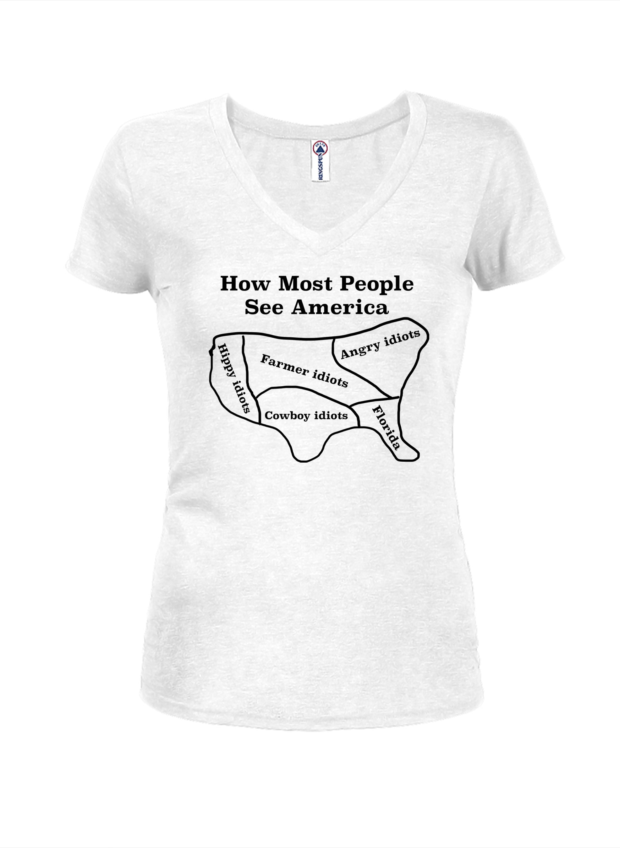 How Most People See America Juniors V Neck T-Shirt