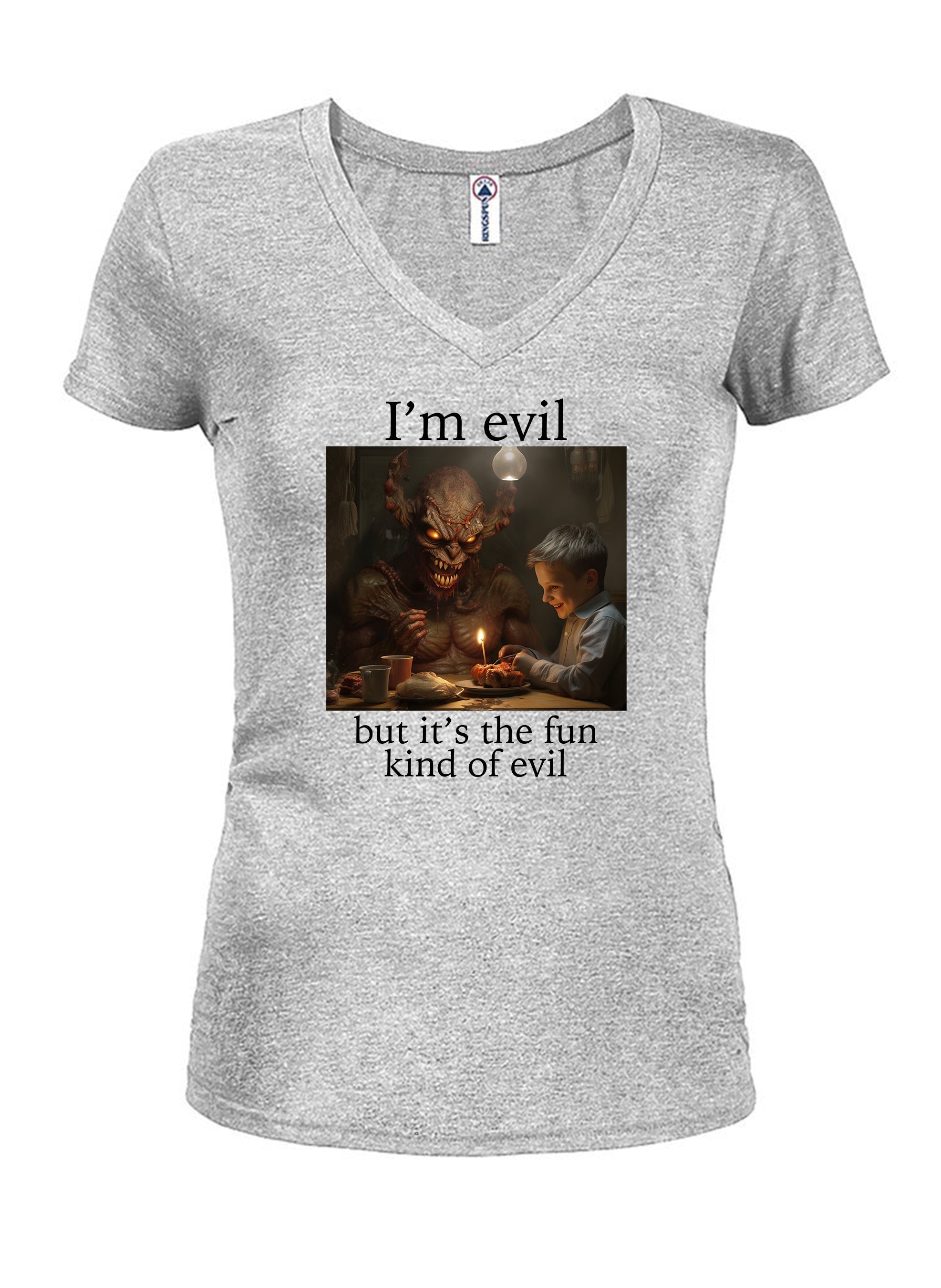 I’m evil but it's the fun kind of evil Juniors V Neck T-Shirt