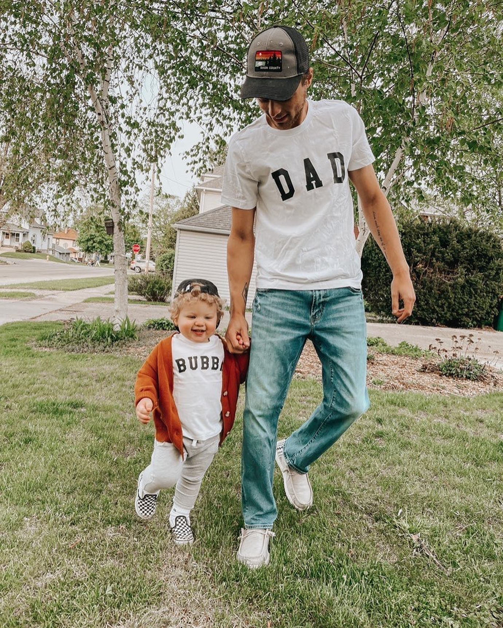 Mama & Dad Family Matching T-shirt (Condensed Font)