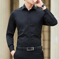 Plus Size Men’s Long Sleeve Business Shirt - Slim Fit Solid White Dress Shirt Sizes M–8XL