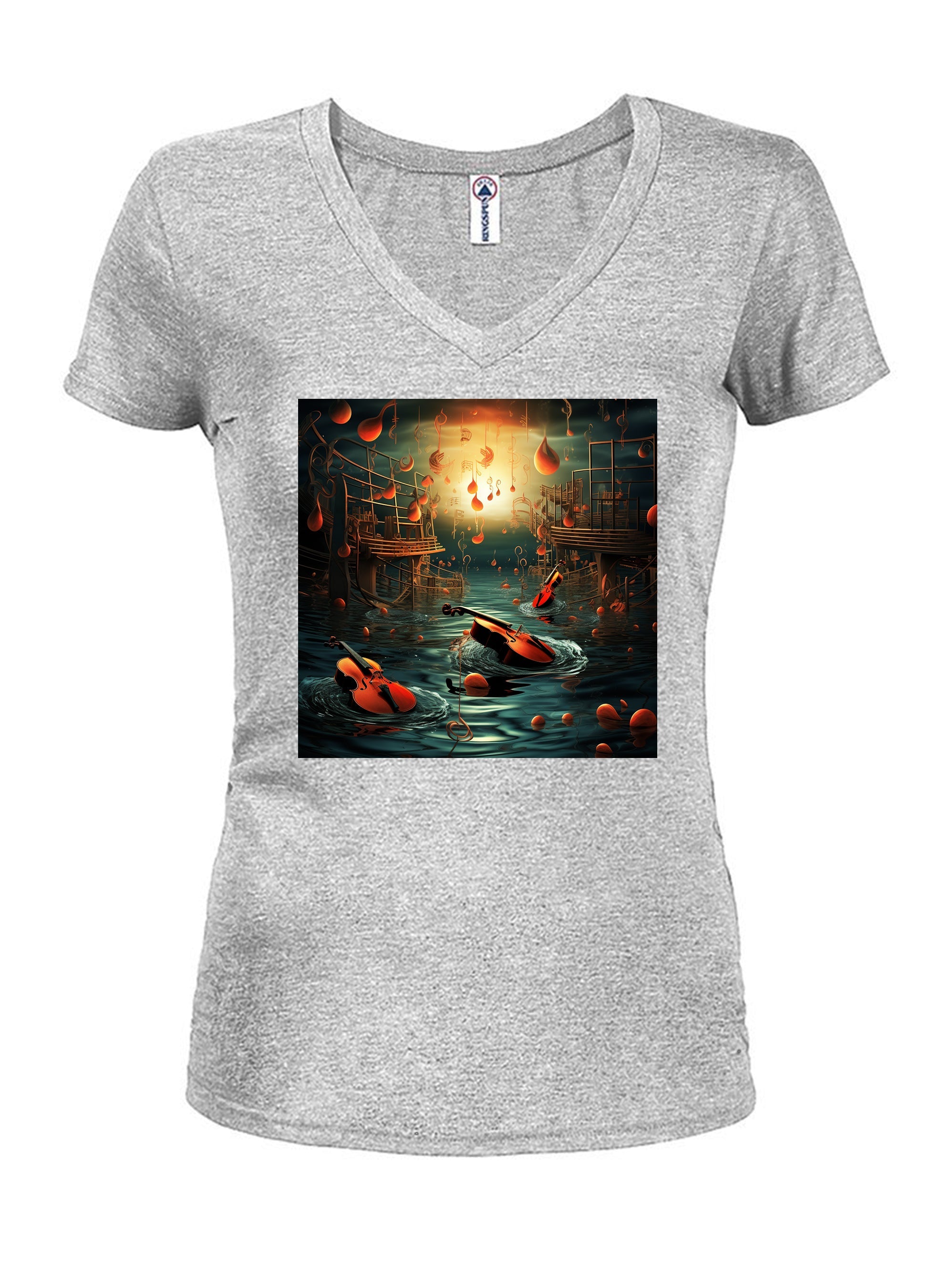 Water Music Juniors V Neck T-Shirt