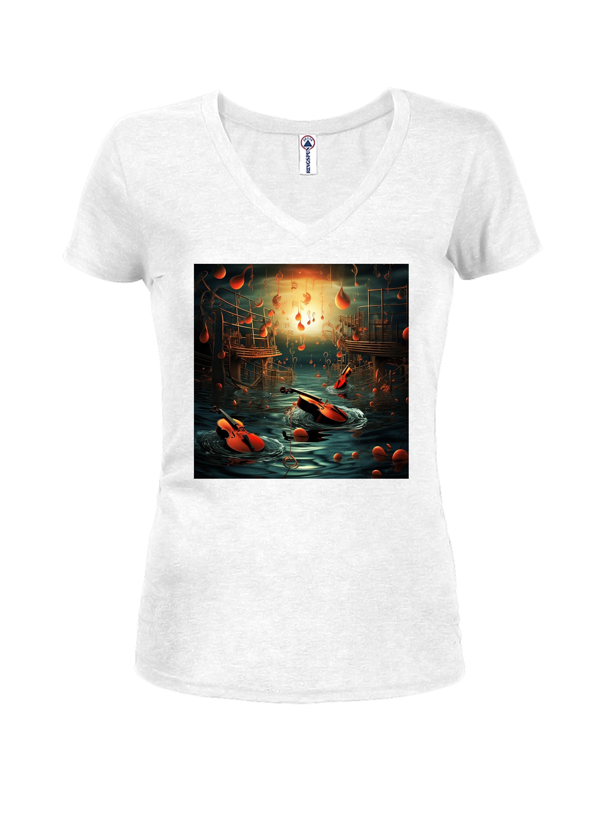 Water Music Juniors V Neck T-Shirt