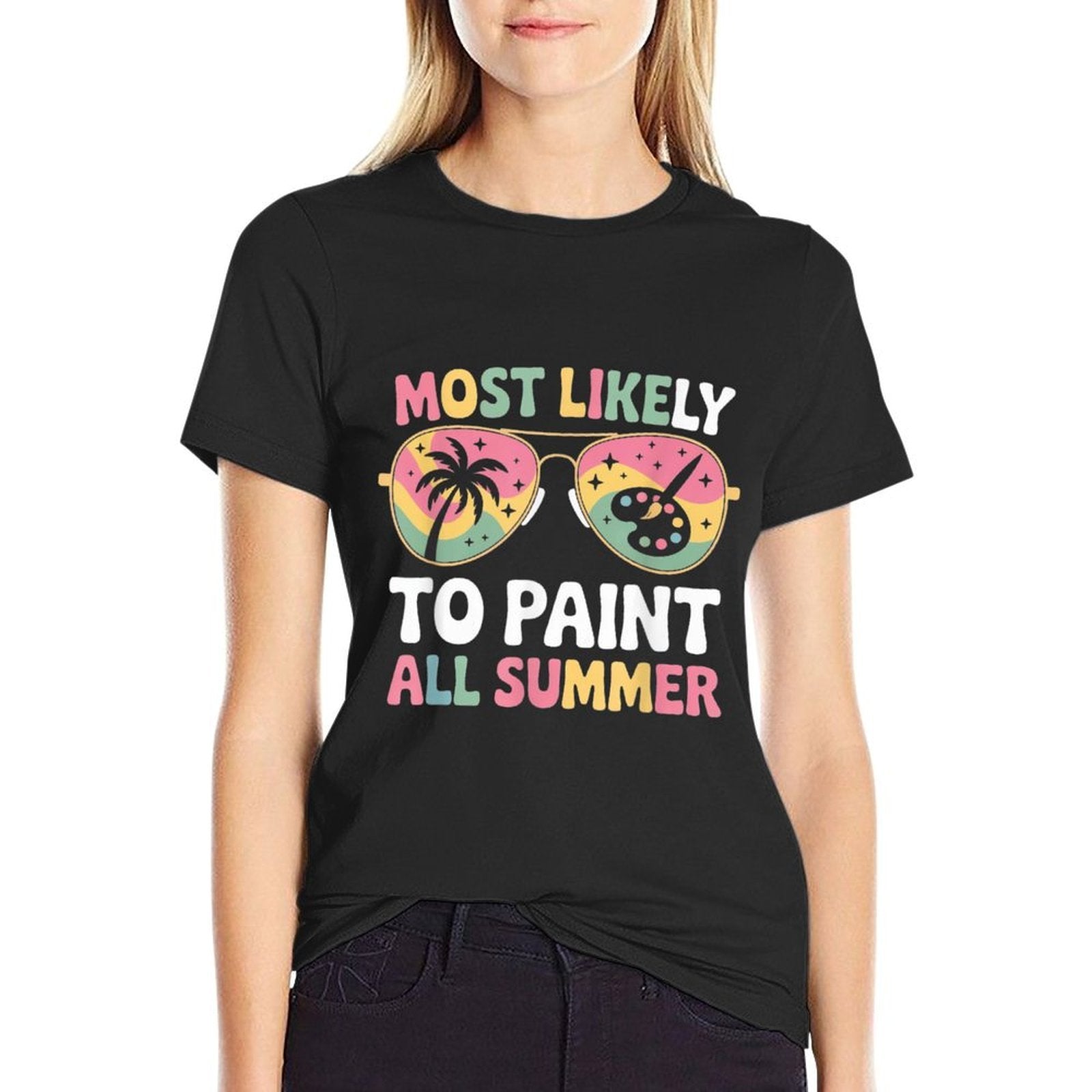 Most Likely To Paint All Summer Father’s Day Funny Gifts  Durable T-Shirt