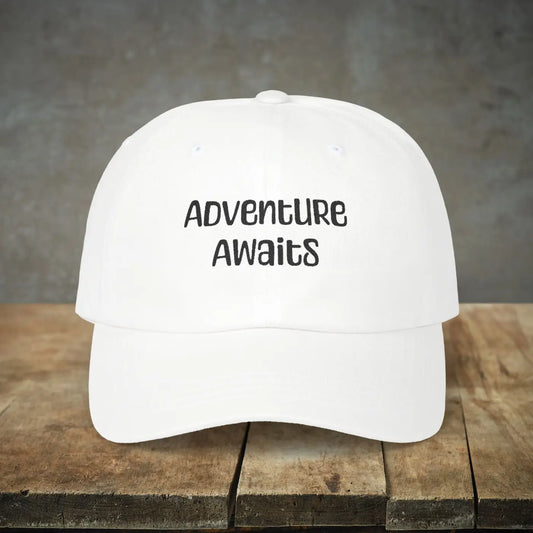 White Dad Cap – Adventure Awaits Everyday Style - Dipaliz