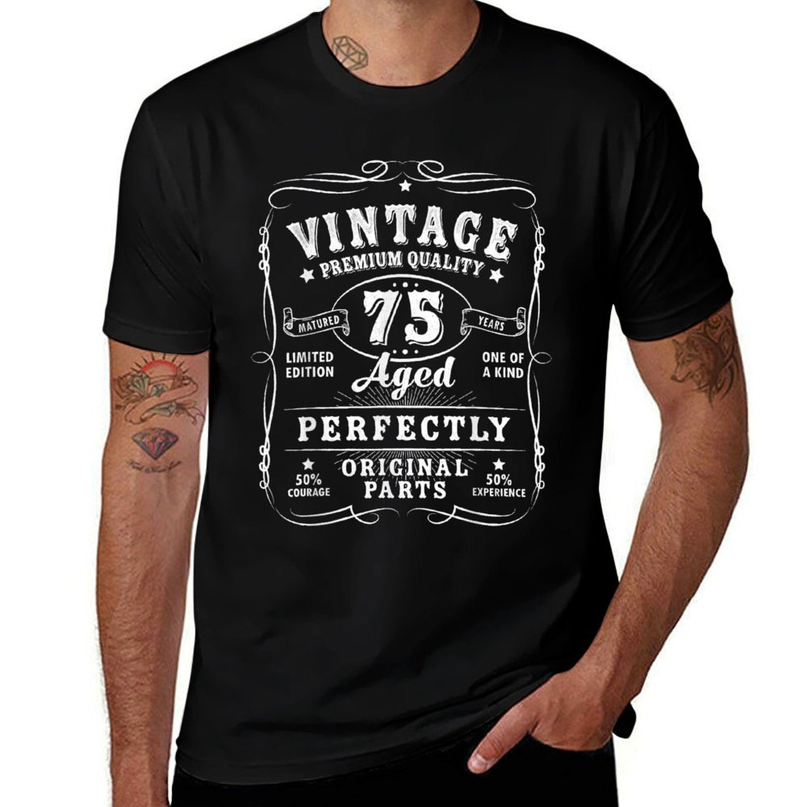 Vintage 75th Birthday Decorations Men Gag Funny 75 Birthday  Breathable T-Shirt
