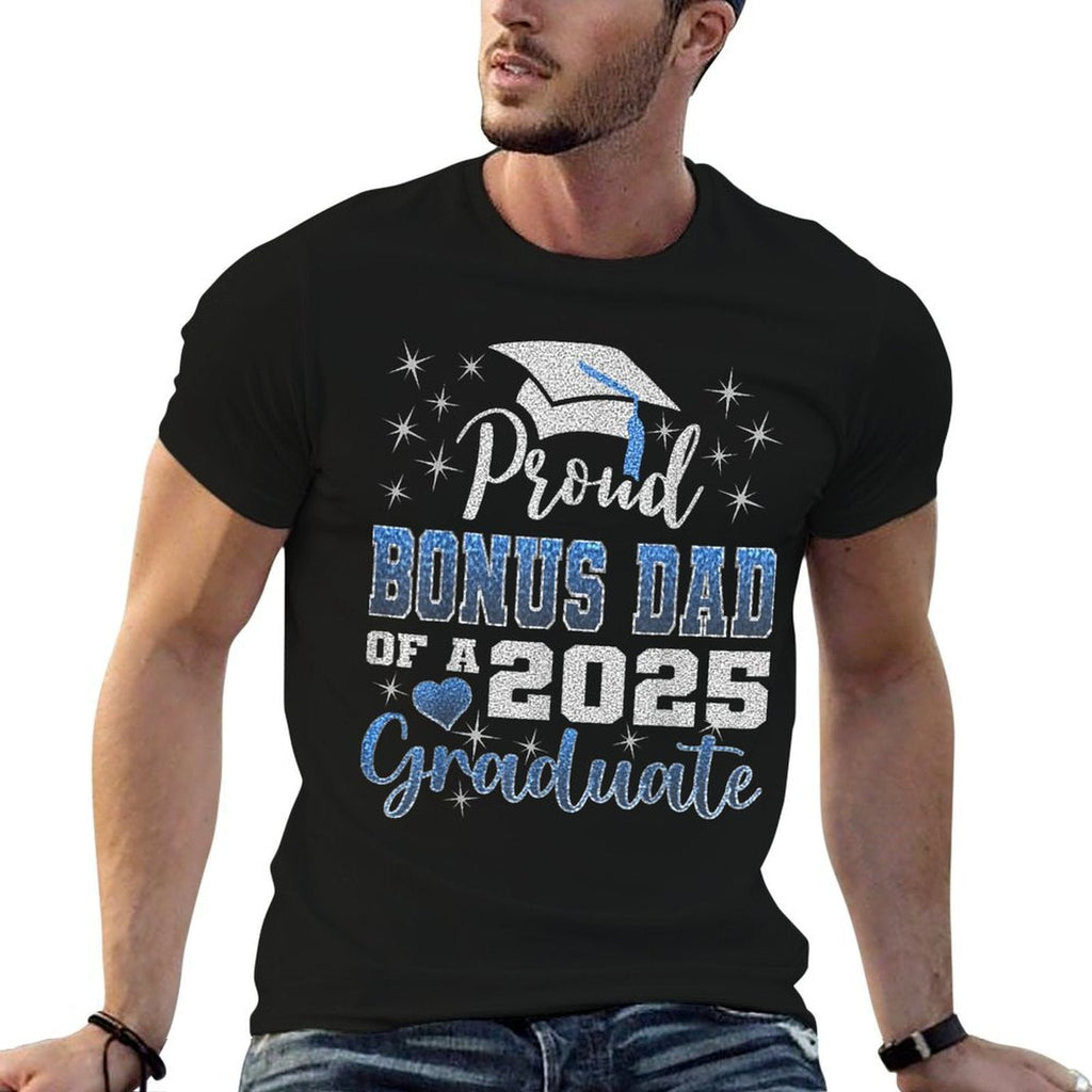 Super Proud Bonus Dad of 2025 Graduate Awesome Family School  Stretchy T-Shirt