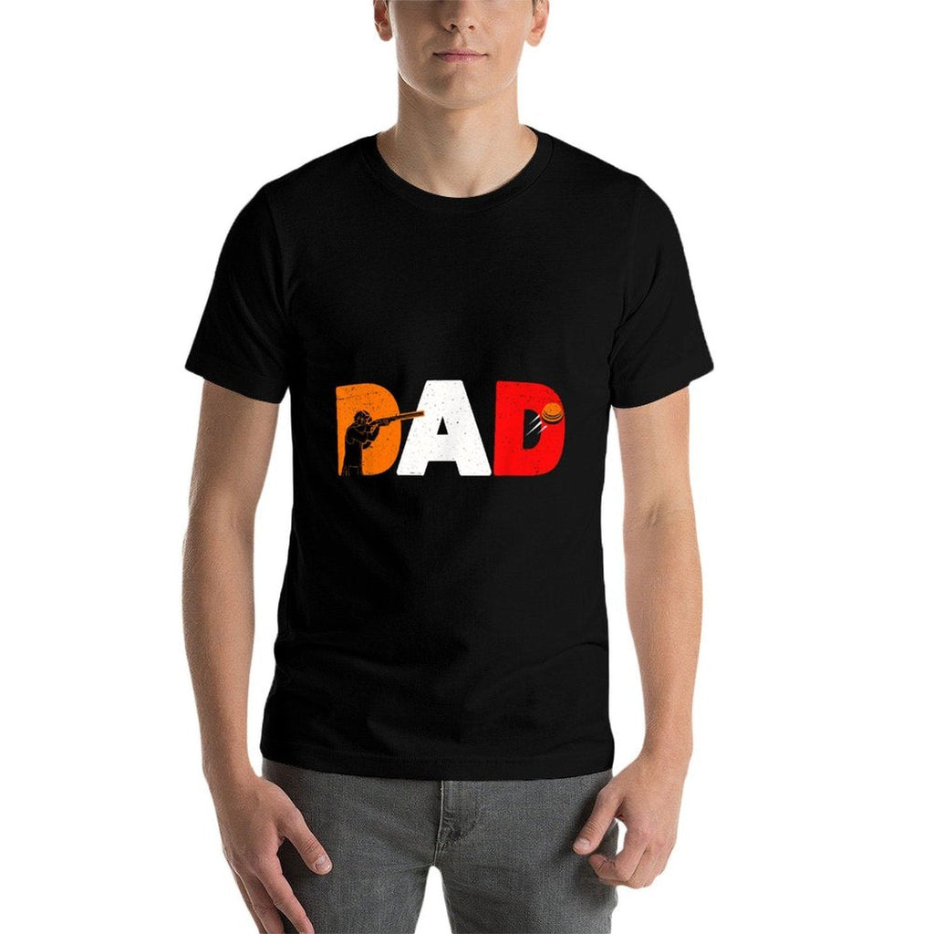 Dad Clay Pigeon Trap Shooting Skeet Shooting Men Fathers Day  Slim-fit Cut T-Shirt