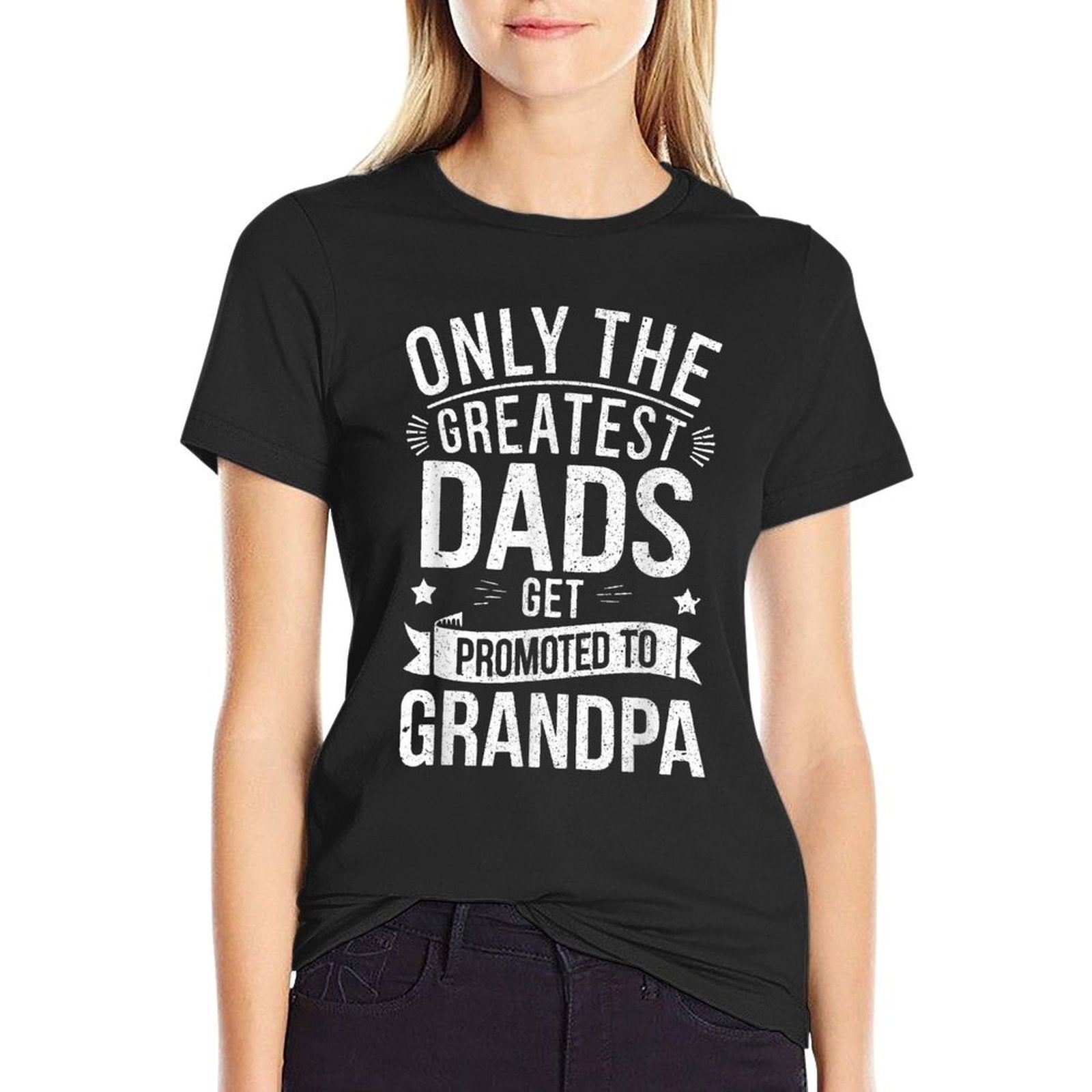 Only The Greatest Dads Get Promoted To Grandpa Men  Oversized Silhouette T-Shirt