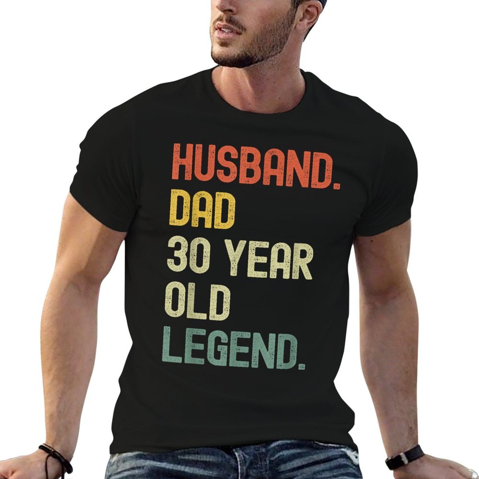 Husband Dad 30 Year Old Legend Retro 30th Birthday Gift  Wrinkle-resistant T-Shirt