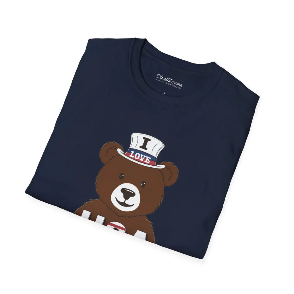Bear with Usa Tee – Independence Day Cotton - Dipaliz