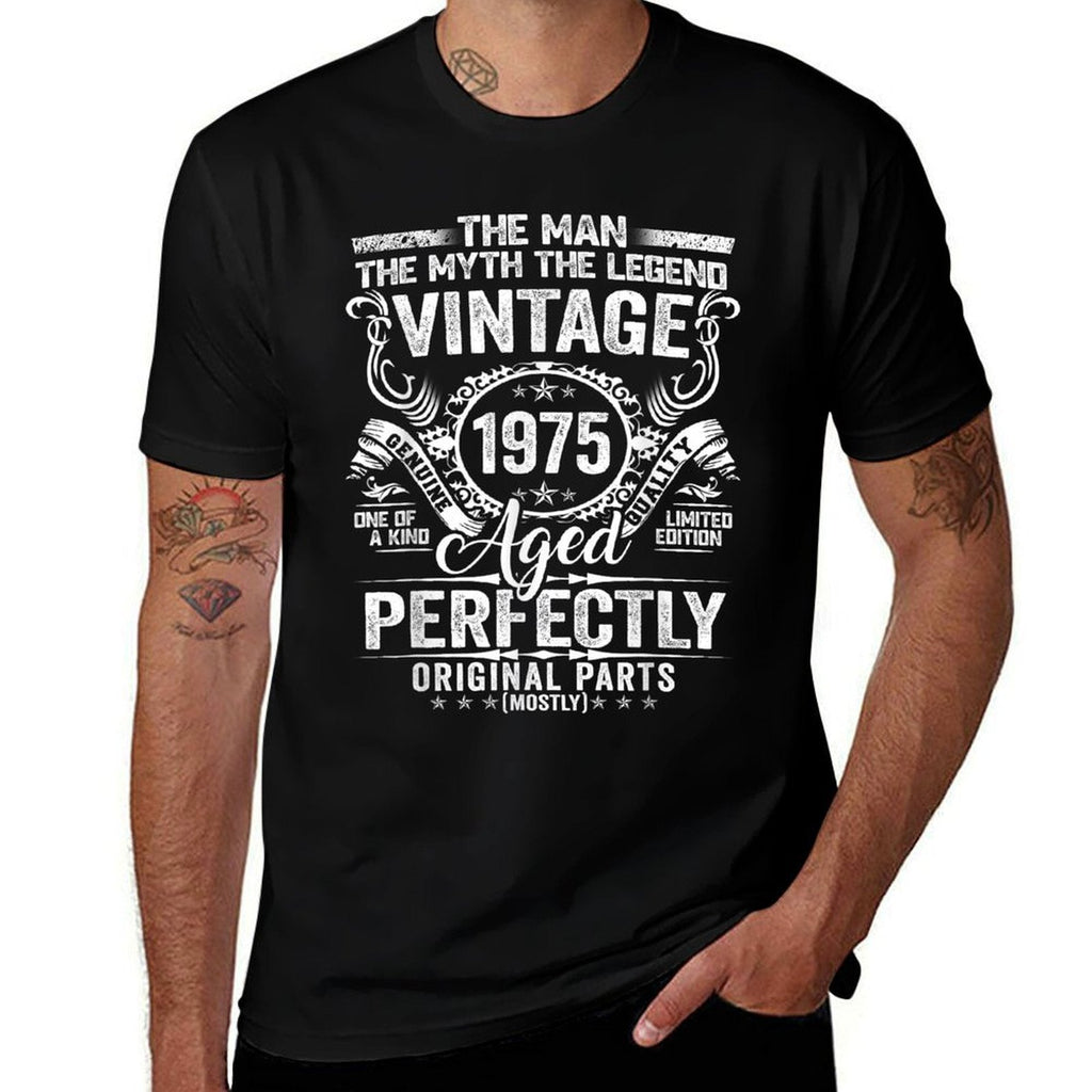 50 Years Old Gift Vintage 1975 Man Myth Legend 50th Birthday  Heathered Texture T-Shirt