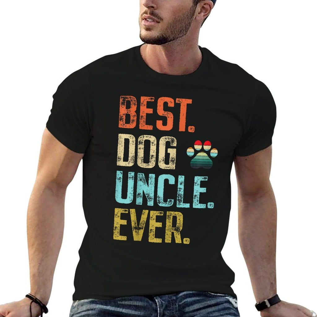 Mens Best Dog Uncle Ever Vintage Dog Lover  Easy-care T-Shirt
