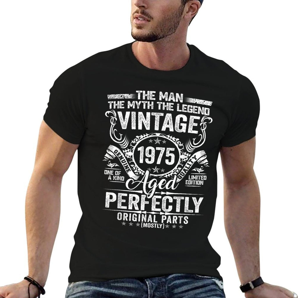 50 Years Old Gift Vintage 1975 Man Myth Legend 50th Birthday  Heathered Texture T-Shirt
