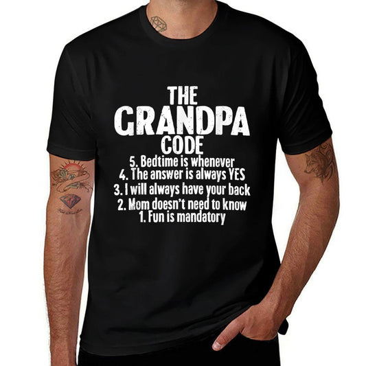 Funny Grandpa Memes For Fathers Day The Grandpa Code Cool Best Grandfather Mens Humor Joke  Lightweight T-Shirt
