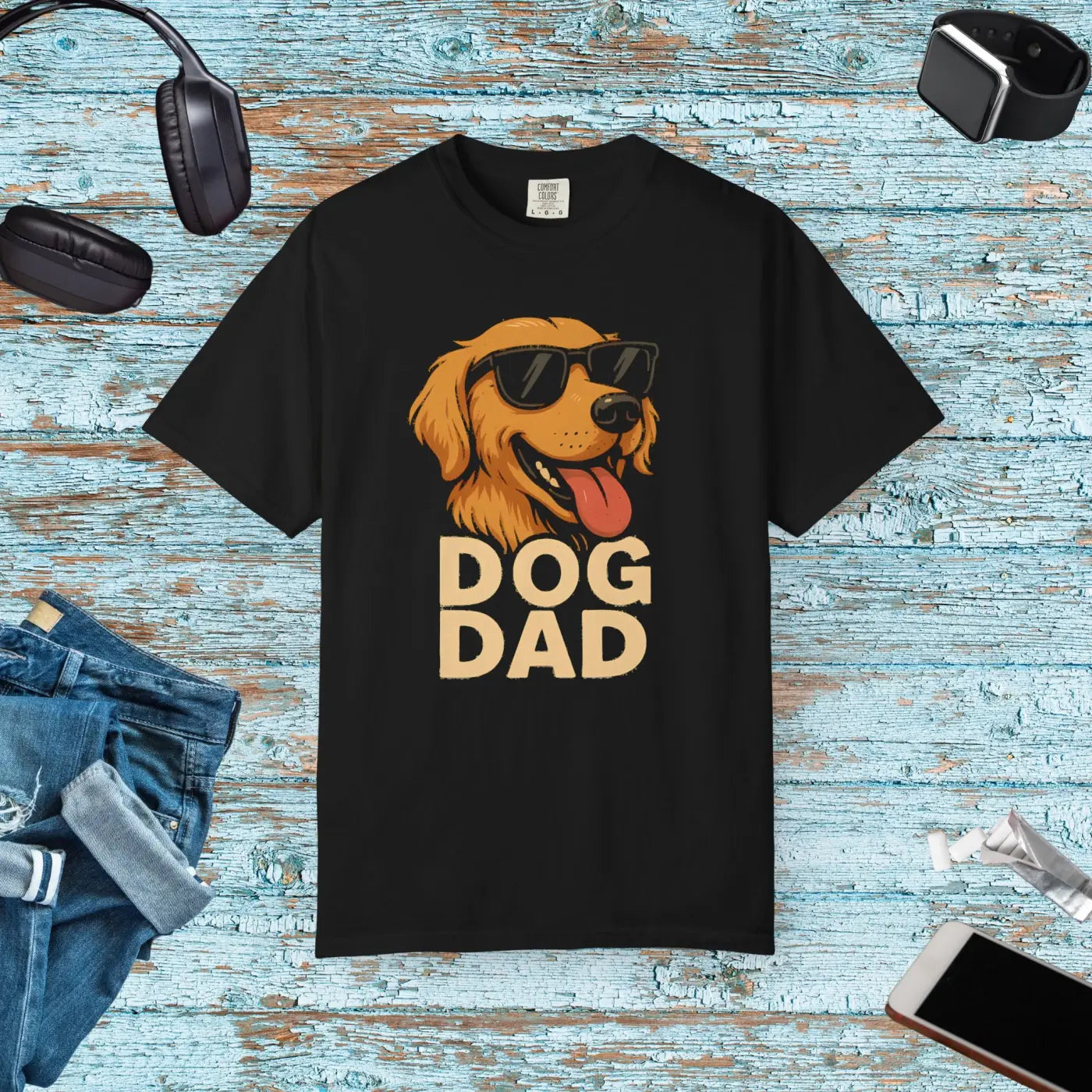 Funny Dog Dad Shirt – Cotton Graphic Tee - Dipaliz