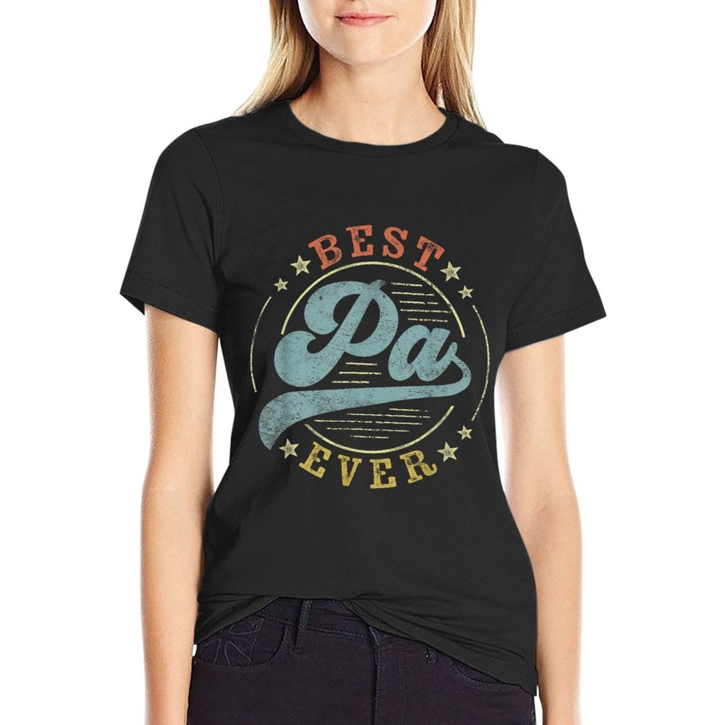 Best Pa Ever Fathers Day Pa Gifts Vintage Emblem  Summer-ready Fabric T-Shirt
