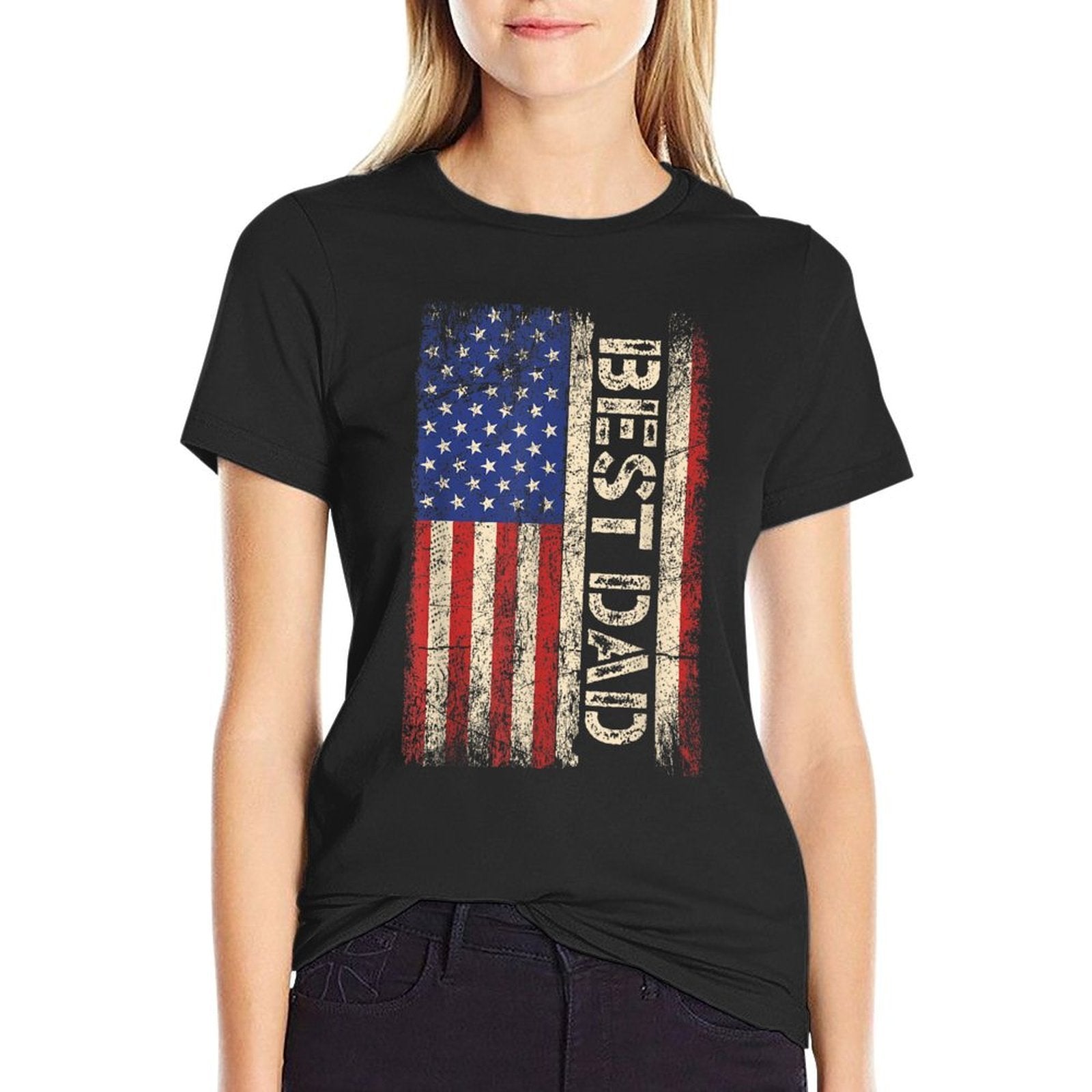 Best Dad Ever US American Fathers Day Men  Breathable T-Shirt
