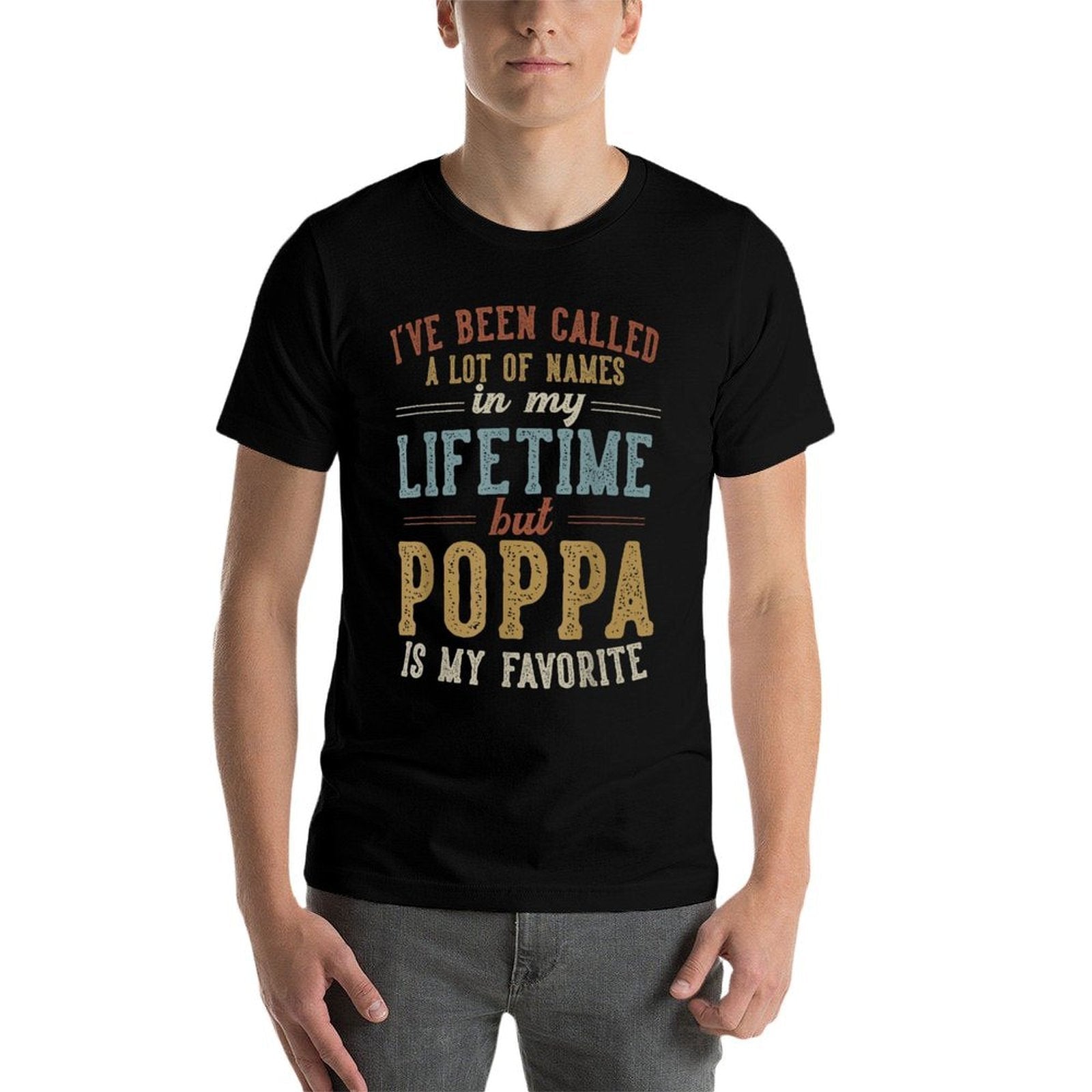 Poppa Is My Favorite Name - Fathers Day Poppa  Summer-ready Fabric T-Shirt