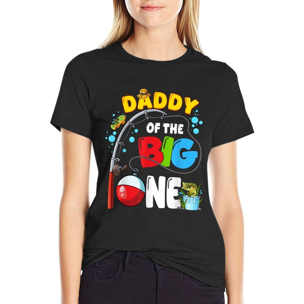 Daddy Of The Big One Fishing O-Fish-Ally Birthday Boy Family  Oversized Silhouette T-Shirt