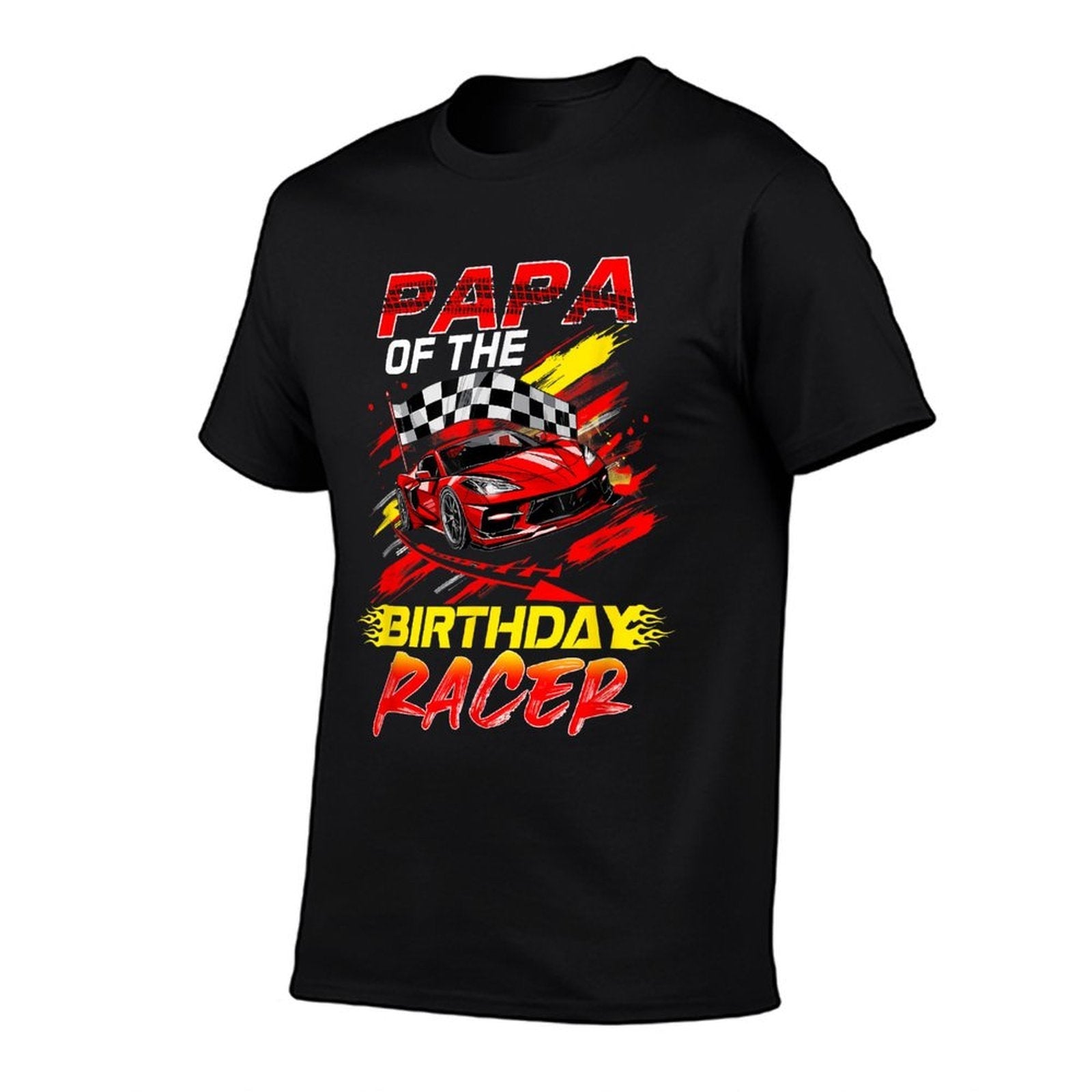 Papa Of The Birthday Racer Race Car Party Family Matching  Trendy Pattern T-Shirt