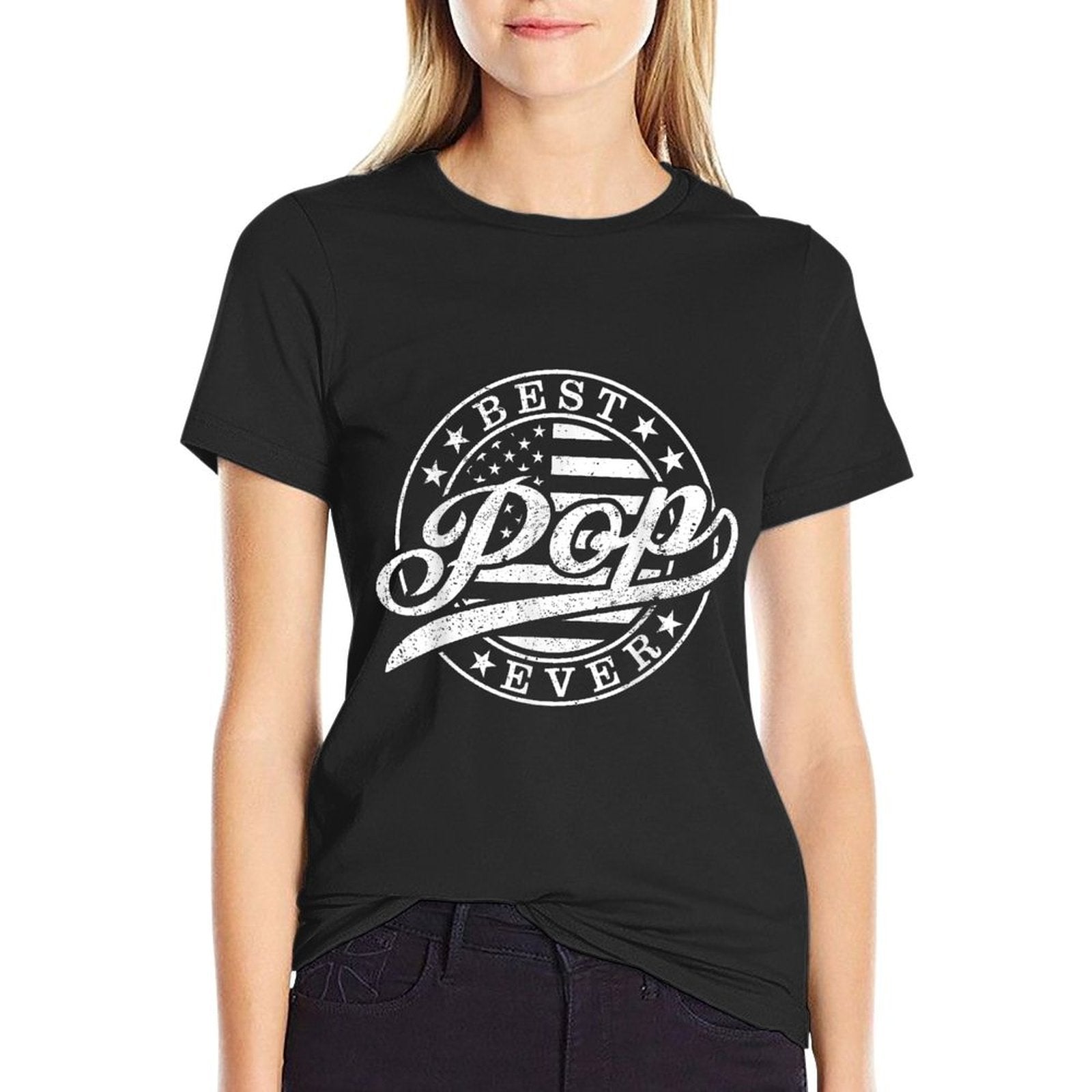 Best Pop Ever American US Funny Grandpa Fathers Day  Eco-friendly Material T-Shirt