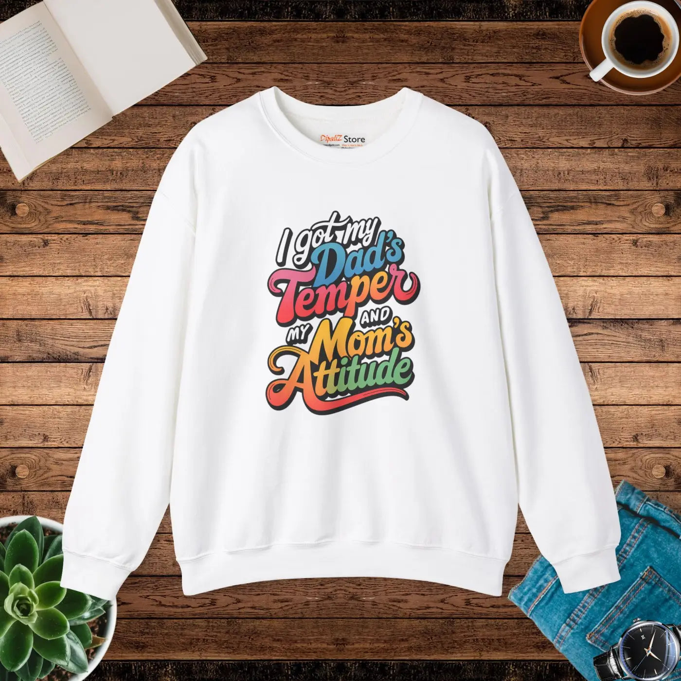 Dad’s Temper Mom’s Attitude Heavy Blend Sweatshirt - Dipaliz