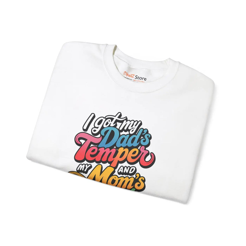 Dad’s Temper Mom’s Attitude Heavy Blend Sweatshirt - Dipaliz